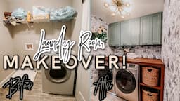 DIY LAUNDRY ROOM MAKEOVER! |DIY Plywood Countertop | Laundry Room Ideas | Laundry Room Organization