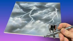 Airbrushing Stormy Clouds With Lightning