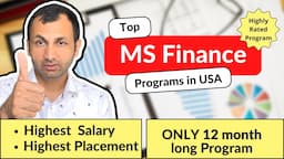 Best MS in FINANCE programs with highest SALARY & PLACEMENT rate for INTERNATIONAL STUDENTS