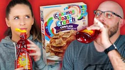 Trying Fruity Pebbles Syrup &  Cinnamon Toast Crunch Pancakes (What's In Store Ep. 9)