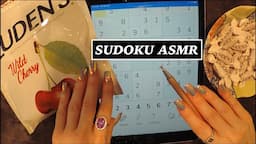 ASMR Eating Cough Drops Hard Candy & Playing Sudoku on iPad | Whispered