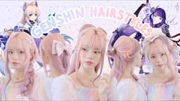 6 CUTE & EASY hairstyles inspired by genshin impact characters, part 4! 🎀