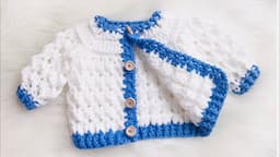 Lindo Sueter Cardigan Chunky para bebes tejido con ganchillo paso a paso super facil #crochet