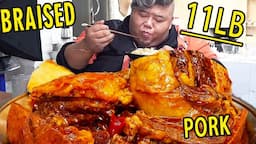 Monkey brother filled a pot with 11 pounds of meat and ate Korean pork ribs in a simple stew