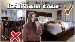 we turned our DINING ROOM into a MASTER BEDROOM *Total Bedroom Makeover Transformation*