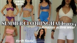 AFFORDABLE Summer Clothing Haul! | Amazon Active Wear, Mew Mews Bathing Suits, & Thrift Finds!