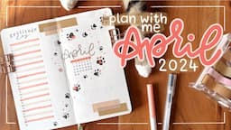 April 2024 Bullet Journal Setup 🐾 Plan with Me