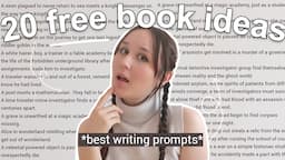 20 *FREE* BOOK IDEAS .˚⋆🙋‍♀️ start your new book with these writing prompts! let's brainstorm ideas