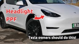 Why Tesla owners should fit PPF on their headlights? A cheap DIY job.