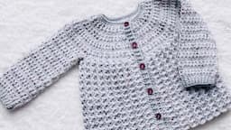 Easy crochet cardigan sweater, matinee coat pattern with beautiful Crystal Waves Stitch, HOW TO