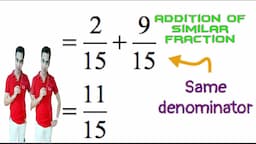 #MATH TUTORIALS VIDOES # ELE MENTARY MATH  # ADDING SIMILAR FRACTION BY . TEACHER NOEL