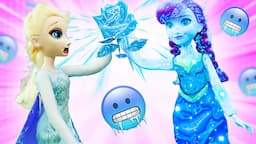 Anna doll is FROZEN! Elsa doll and toy Olaf save the Disney princess doll