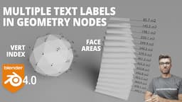 Multiple geometry nodes text labels! Index & face area visualiser in Blender 4.