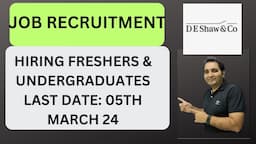 DE Shaw to hire Freshers | IT Jobs| Mass Hiring