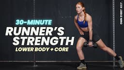 30 Min. Runner‘s Strength Workout w/ DBs | Knee Stability, Single Leg Work & Core