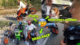 Drag race 🥵 || Duke 390 VS Kawasaki 6R || New Dog in the house ❤️‍🔥🫣 || stunts ❤️❤️‍🔥