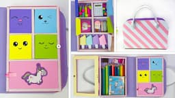 DIY schol supplies / How to make a stationery organizer with cardboard