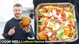 These healthy rotisserie Chicken Nachos are an elite lazy meal.