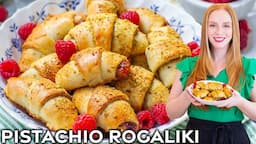 Raspberry Pistachio Rogaliki Cookies | Polish Rugelach