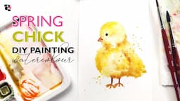 Beginner Friendly Spring Chick Watercolor Tutorial (4K)