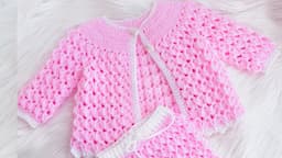 Mia baby cardigan sweater pattern for 3-6M to 6 years easy crochet tutorials by Crochet for Baby