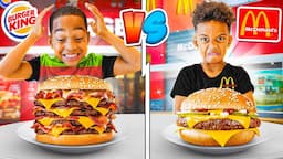 MCDONALD'S VS BURGER KING FOOD CHALLENGE | The Prince Family Clubhouse