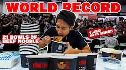 21 BOWLS OF BEEF NOODLES EATEN IN 15 MINUTES! | COMIC CON BEEF NOODLE EATING CONTEST WORLD RECORD!