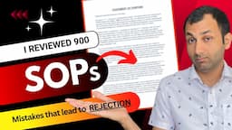 SOP mistakes that lead to straight REJECTION || MS and PhD applicants MUST know these