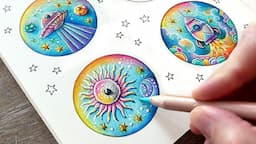 How to color a Bright Galaxy in Small Victories! 🌈🚀 from Johanna Basford