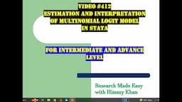 412: Estimation and Interpretation of | Multinomial Logit | Model in STATA