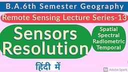 Types of Resolution I Sensors and Resolution l