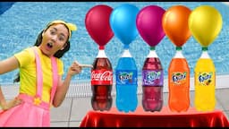 COKE vs MENTOS Experiment to Fill BIGGEST WATER BALLOON | Ellie Sparkles | WildBrain