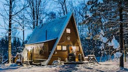 Two Nights In A Winter Wonderland A-Frame Cabin On The River