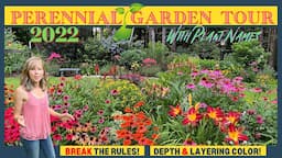 2022 SUMMER PERENNIAL GARDEN TOUR W/ PLANT TOUR & NAMES // DEPTH & LAYERING COLOR // BREAK THE RULES