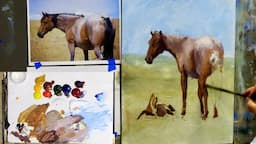 Painting a Roan Horse with Acrylics Part 1