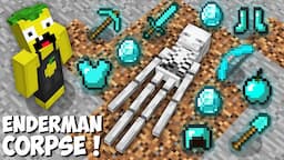 I found THE CORPSE OF A DIAMOND ENDERMAN in Minecraft ! SECRET DEAD ENDERMAN !