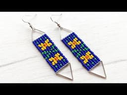 Flower beaded earrings tutorial Basic bead weaving techniques