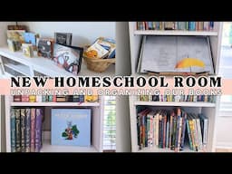 NEW HOMESCHOOL ROOM | HOMESCHOOL LIBRARY BOOK ORGANIZATION