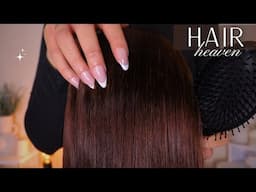 ASMR Hair Heaven Gentle & Slow Hair brushing, Scalp Massage, Scalp Scratching | Gentle Rain sounds