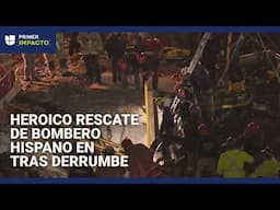 Heroico rescate: bombero hispano ayuda a un obrero atrapado entre escombros tras un derrumbe