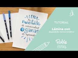 Tutorial Reto de lettering – Crea una lámina con degradado monocromático