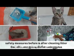 safety measures before and after cleaning cat litter 😻 கேட் லிட்டரை இப்படி கிளீன் பண்ணுங்க