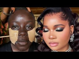 VIRAL BOMB 😳💣🔥 BRIDAL MAKEUP AND GELE TRANSFORMATION | FOR DARK SKIN ✂️💉💉🔥🔥😱😱