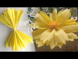 Giant Crepe paper flower for room decor, Handmade Flores de papel ,Cosmos flower DIY@PaperSaiarts