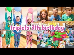 TRIPLETS 9TH BIRTHDAY! | Mom of 10 w/ Twins + Triplets