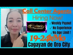 Celerity BPO Services Hiring Now! Call Center Agents! No Experience!No Degree! Earn Up To Php 24k/Mo