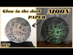 How to make PAPER MOON 3D wall textured art | Glow in the dark crafts