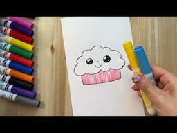 How to draw a cute cupcake