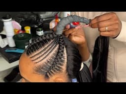 The Ultimate Half and Half Style | Half Sewin/ Half Braids with Ponytail