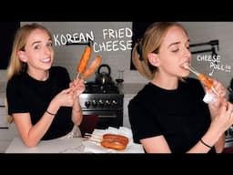 making KOREAN FRIED CHEESE CORN DOGS (from a tiktok recipe)